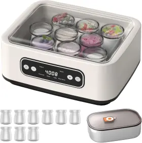 Ann Katy Yogurt002-1 Yogurt Maker With Adjustable Time And Temperature Control Automatic Digital Yogh