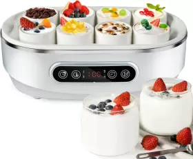 Bar 690001161796 Bear 2-in-1 Yogurt Maker Plant With 10 Cups 2 21oz Glass Jars &