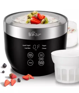 Bear 726084586475 Yogurt Maker Greek Machine With Strainer And Timer Control 1.0l
