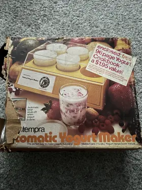 Contempra Nym-2t Vintage Natural Automatic Yogurt Maker Yellow Damaged Box
