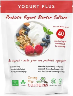 Cutting Edge Cultures 754194321921 Yogurt Plus Probiotic Starter Culture By 4