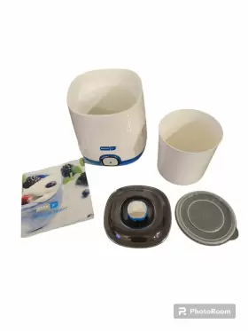 Dash 852079003402 Working Bulk Yogurt Maker 1 Quart Blue With Machine Storage Bucket Lid Open Box