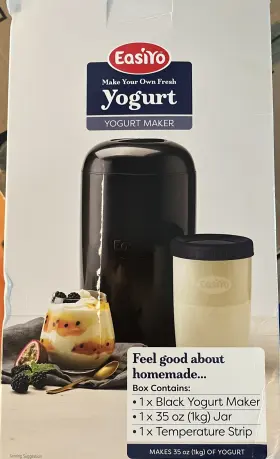Easiyo 416892125058 Yoghurt Maker 1kg New Fresh Homemade Yogurt Food Storage Container Black
