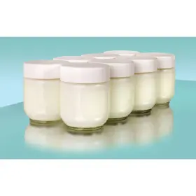 Euro Cuisine 445013710790 Set 8 Glass Jars With Lid Yogurt Maker Model Ym80 And Ym100