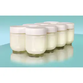 Euro Cuisine 726084411845 Set 8 Glass Jars With Lid Yogurt Maker Model Ym80 And Ym100