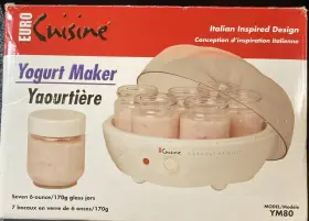 Euro Cuisine 885388247953 New In Box Ym80 Yogurt Maker Includes 7 6 Ounce Jars