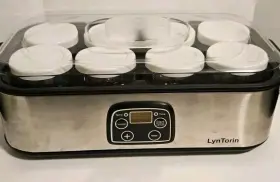 Intertek Sl-0601 Yogurt Maker With Adjustable Time And Temp Control Lyn Torin 8 Jars