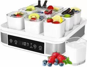 Liferun Su-675 Greek Yogurt Maker With Temperature Control And Time 9 Glass Jars