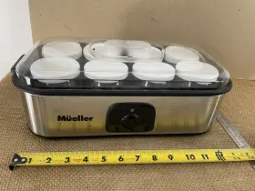 Mueller Austria 060554562398 Yogurt Maker Greek Machine W 8 Glass Jars/lids One Touch And Manual