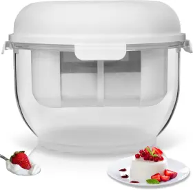 Satatya Pty Ltd Yomate-01 Greek Yogurt Maker With Strainer Pressure Plate And Lid - Makes Paneer Kefir To