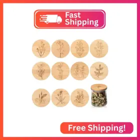 Tessco For You Ew-tessco-2296 12 Pieces Yogurt Jar Lids Inspirational Bamboo Set Wi