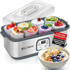 Ultimate 850054836175 Probiotic Probiotics Yogurt Maker Adjustable Temperature Time Control
