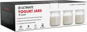 Ultimate Uyj-001 Yogurt Jars - Make More Delicious 8 Count Small Glass Cu