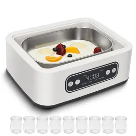 Yqqkrcb 679070110942 1.7-quart Steel Inner Bowl Yogurt Maker With Adjustable Temp 70 F-118 F And Ti